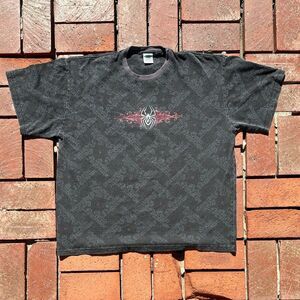 vintage GOTHIC NIGHTSCAPE AOP t shirt Mens XL Y2K 2000s spider tribal tattoo
